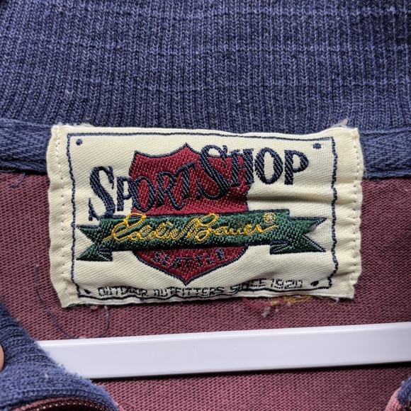 Vintage Eddie Bauer Sport Shop Mens XLT Shirt Color-Block 1/4 Zip Pocket 90s Y2K - Picture 3 of 12